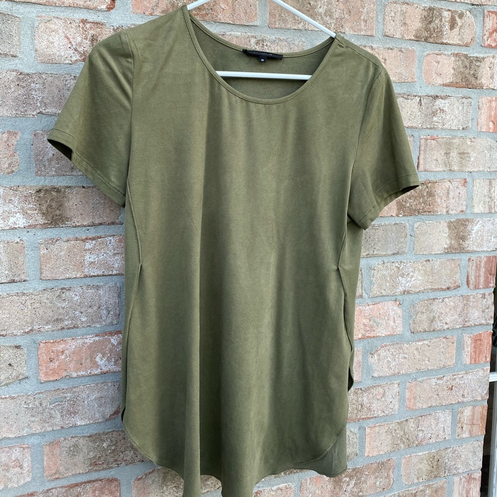 Side slit suede top